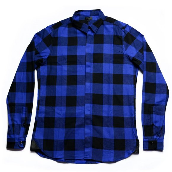 En Noir Flannel Black Blue Multiple sizes - Picture 1 of 6